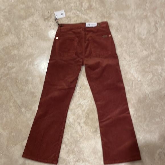 NWT seven 7 for all mankind cropped boot flare burnt orange corduroy jeans in 24 - Picture 5 of 6